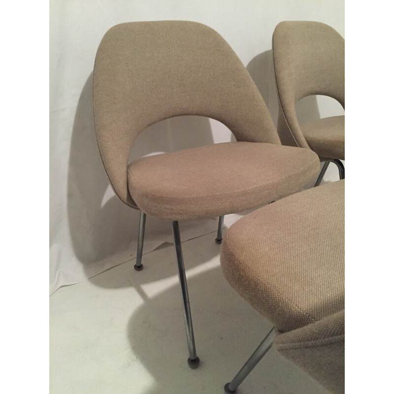 Set of 4 beige Conference chairs, Eero SAARINEN - 1960s