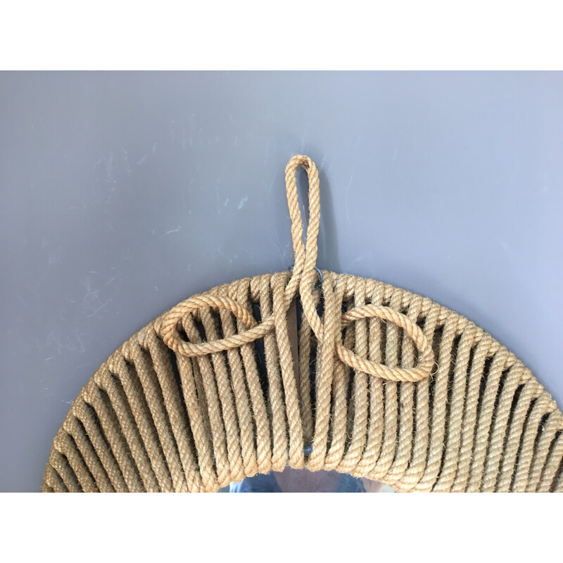 Vintage French mirror in rope