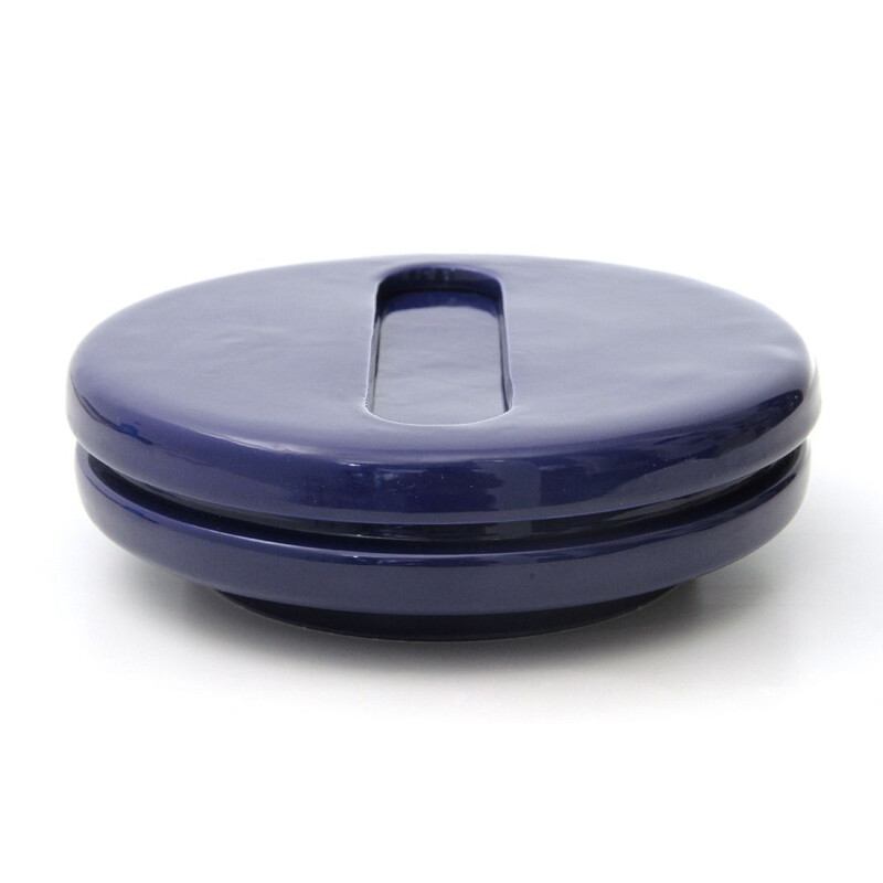 Vintage blue ashtray in ceramic by Boccato Gigante Zambusi for Sicart