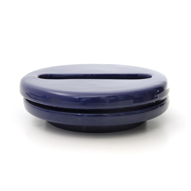 Vintage blue ashtray in ceramic by Boccato Gigante Zambusi for Sicart