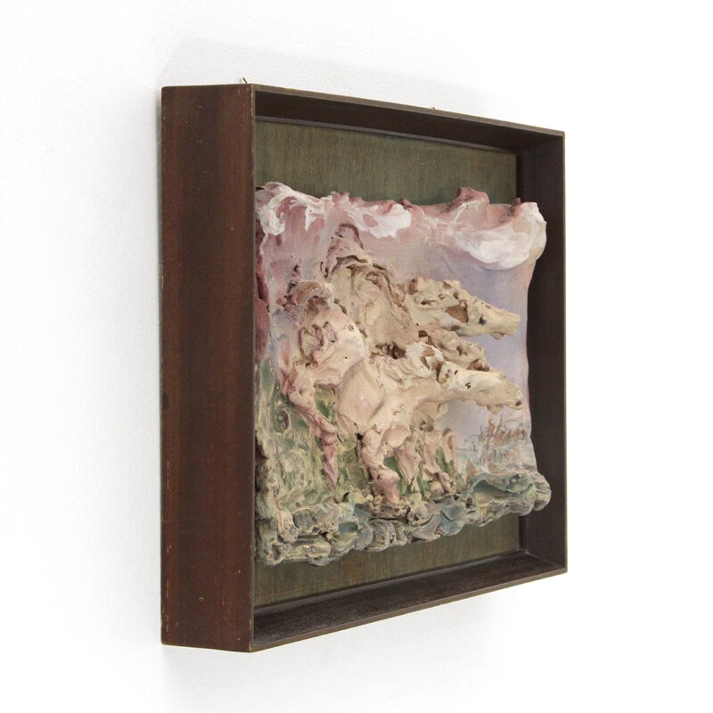 Céramique d'Albisola vintage en relief par Umberto Ghersi