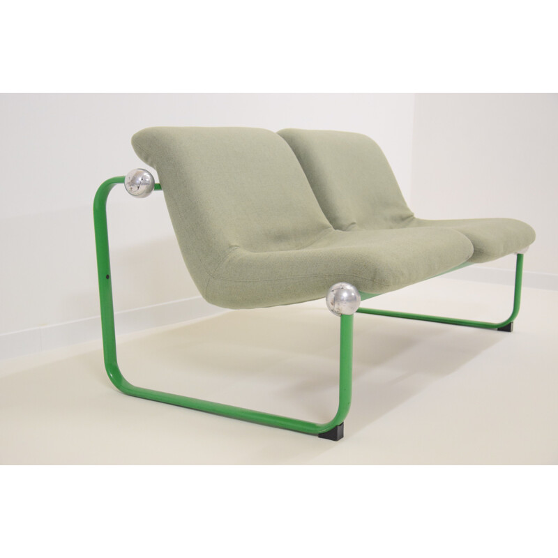 Vintage green small bench by Marc Held 