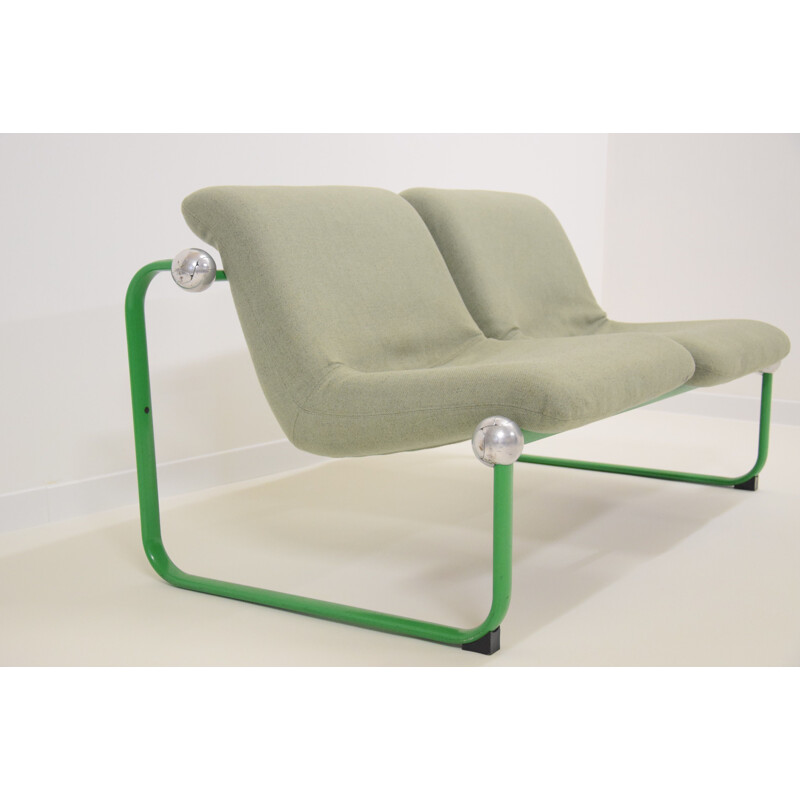 Vintage green small bench by Marc Held 