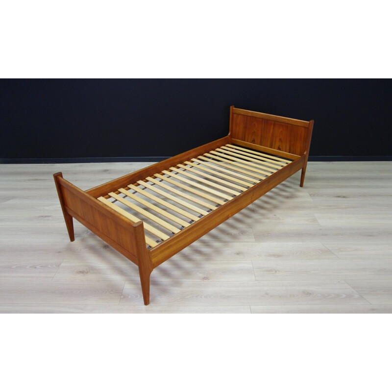 Vintage danish bed in bright teak wood