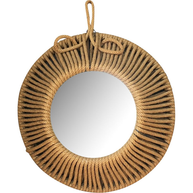 Vintage French mirror in rope