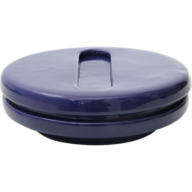 Vintage blue ashtray in ceramic by Boccato Gigante Zambusi for Sicart