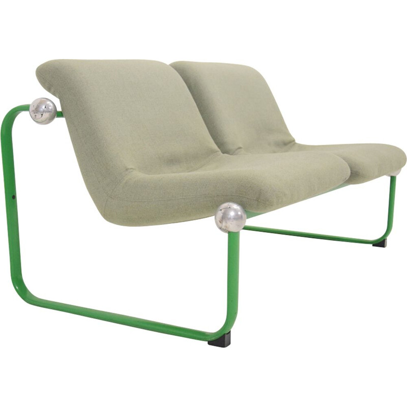 Vintage green small bench by Marc Held 