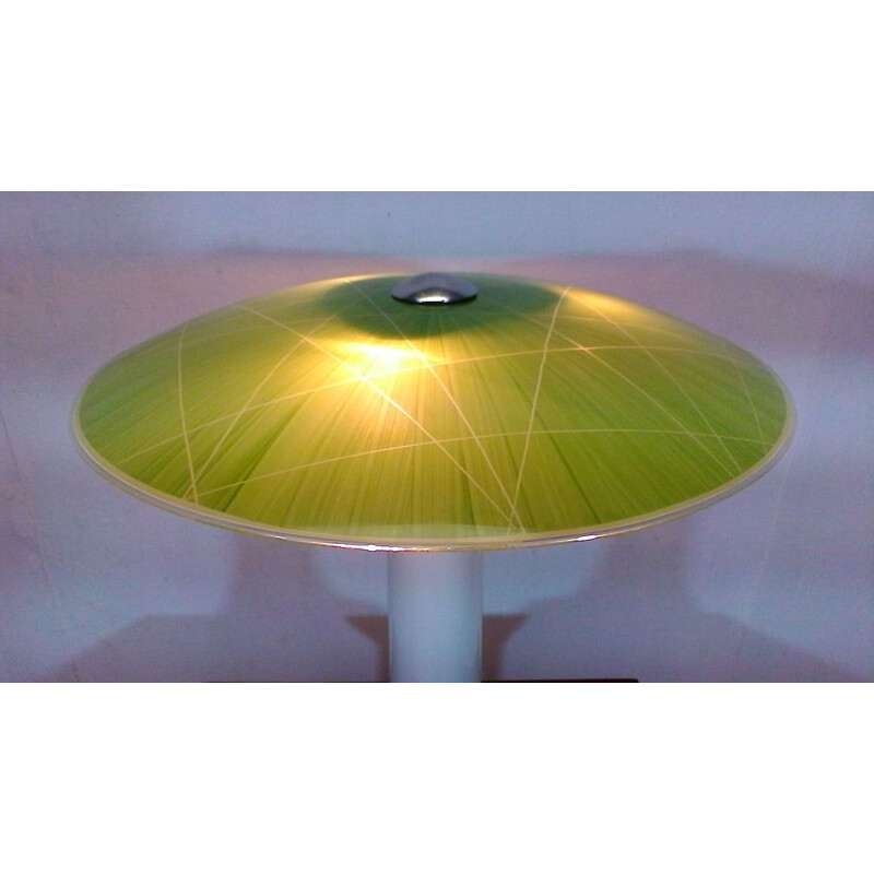 Vintage "all-in-glass" green table lamp