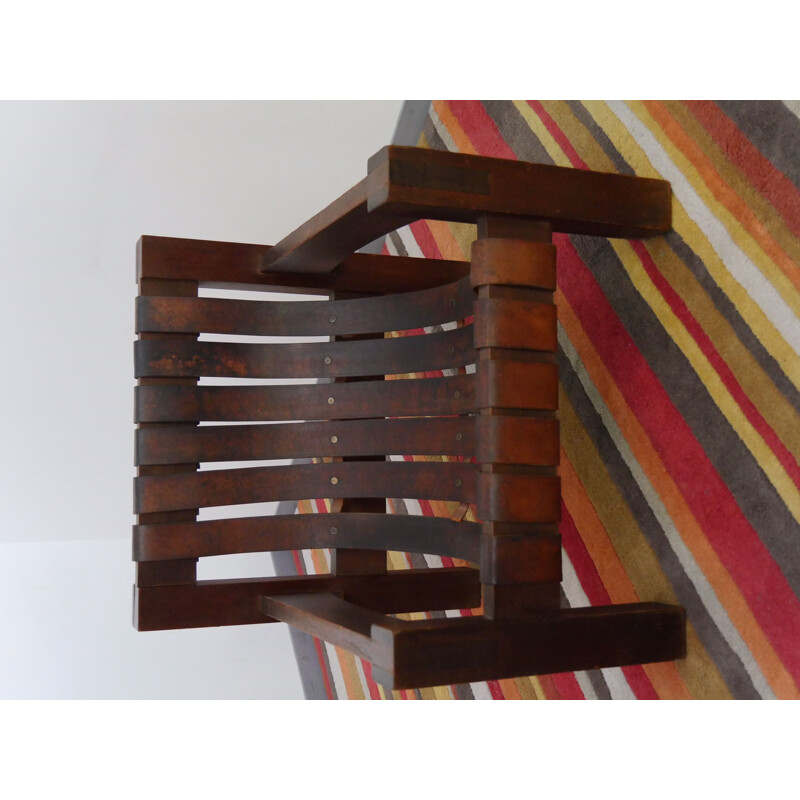 Vintage brutalist Brown armchair