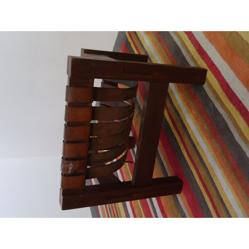 Vintage brutalist Brown armchair