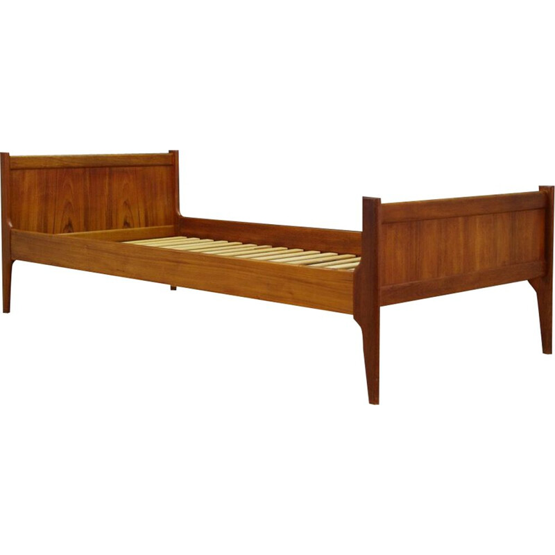 Vintage danish bed in bright teak wood