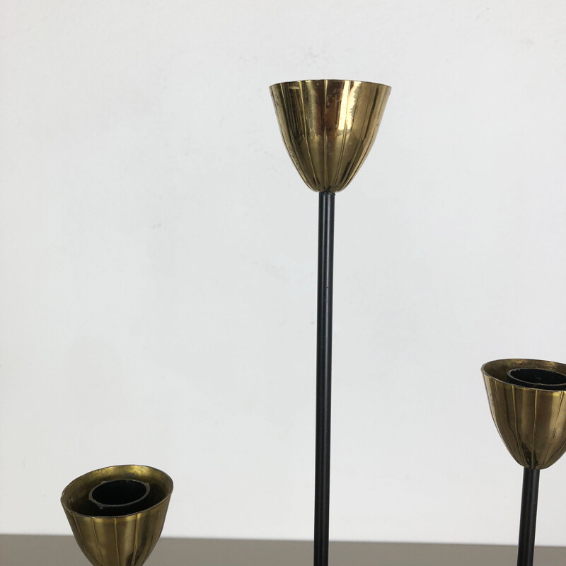 Vintage Candlestick in metal and brass by Ystad