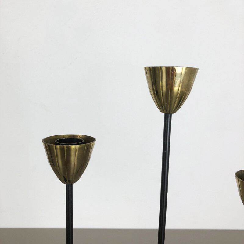 Vintage Candlestick in metal and brass by Ystad