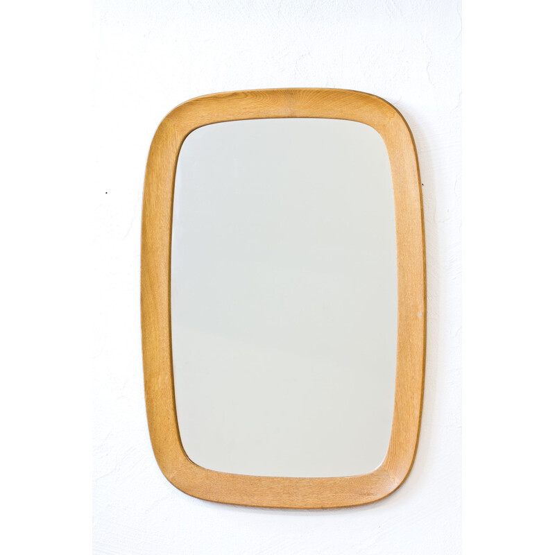 Vintage wall mirror in oak by Froseke