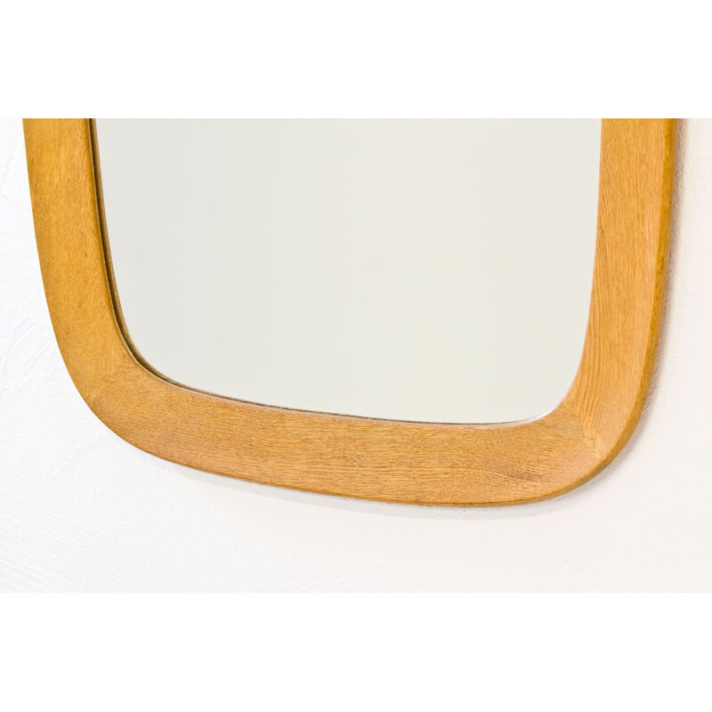 Vintage wall mirror in oak by Froseke