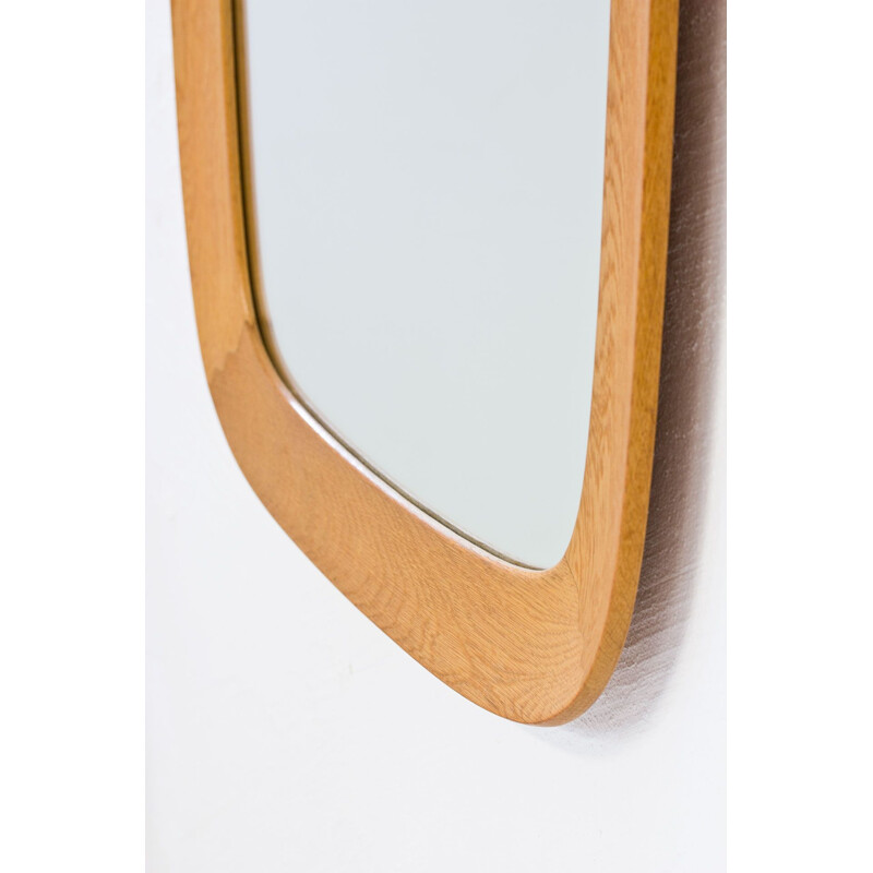 Vintage wall mirror in oak by Froseke