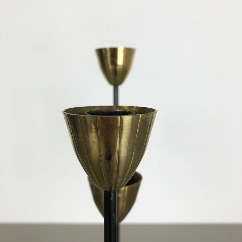 Vintage Candlestick in metal and brass by Ystad