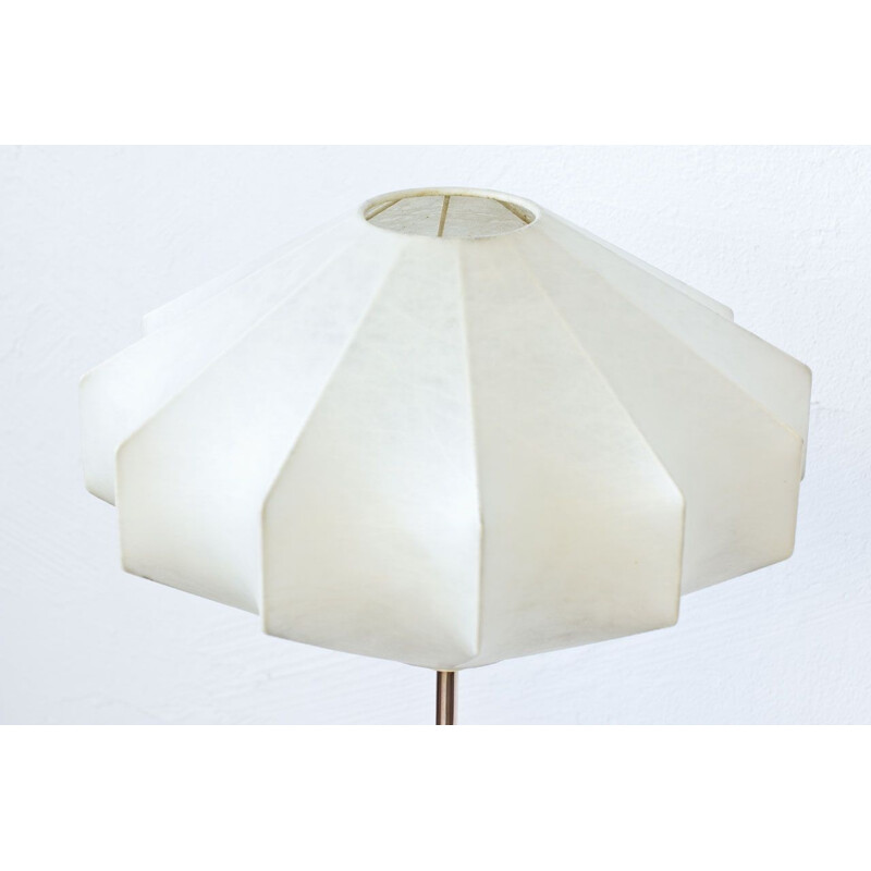 Vintage Floor lamp with plastic and brass by Falkenbergs Belysning