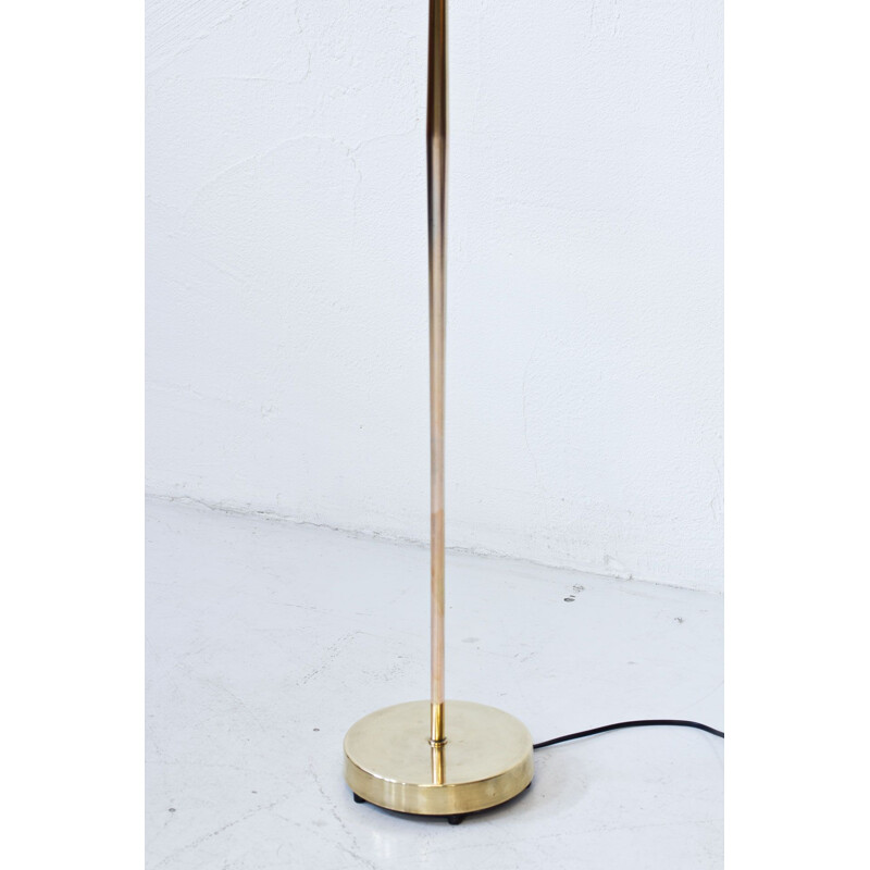 Vintage Floor lamp with plastic and brass by Falkenbergs Belysning