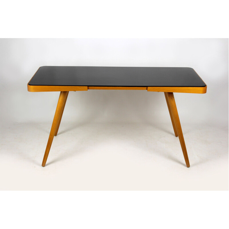 Black Glass Top Coffee Table by Jiri Jiroutek for Interier Praha