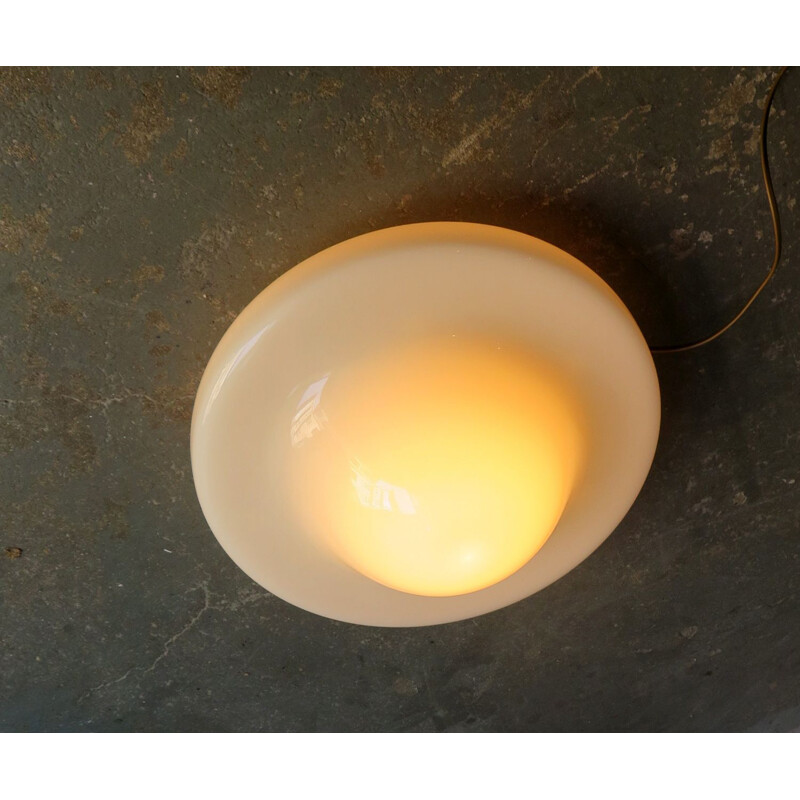 Vintage ceiling lamp in opaline glass