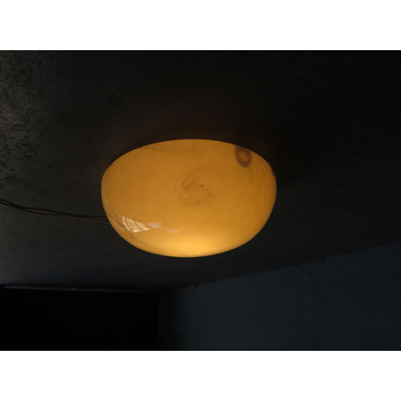 Vintage ceiling lamp in opaline marbled glass