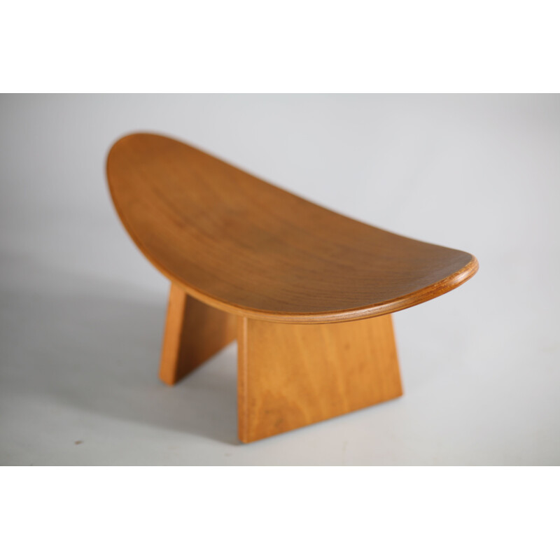 Vintage stool in wood  by Alain Gaubert