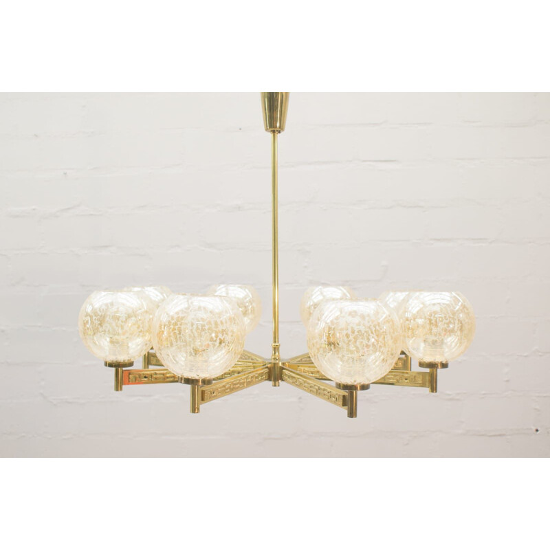 Vintage set of 8 chandelier in brass from Sciolari