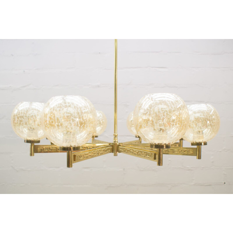 Vintage set of 8 chandelier in brass from Sciolari