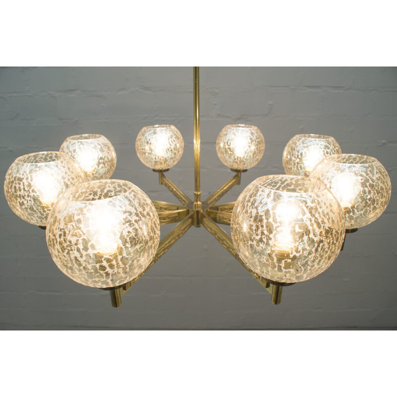 Vintage set of 8 chandelier in brass from Sciolari