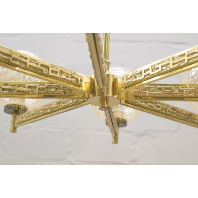 Vintage set of 8 chandelier in brass from Sciolari