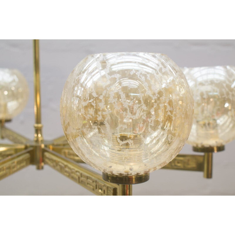 Vintage set of 8 chandelier in brass from Sciolari