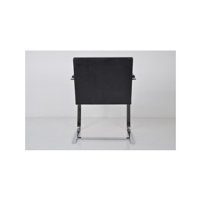 Brno armchair in black leather and polished metal, Ludwig MIES VAN DER ROHE - 1960s