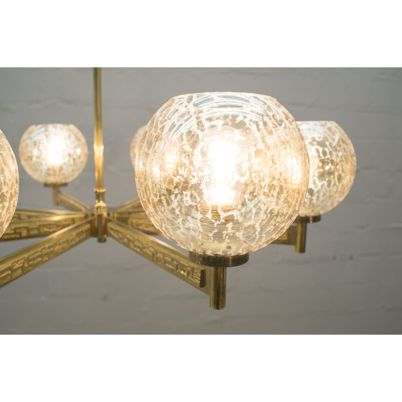 Suite de 8 lustre vintage en laiton de Sciolari