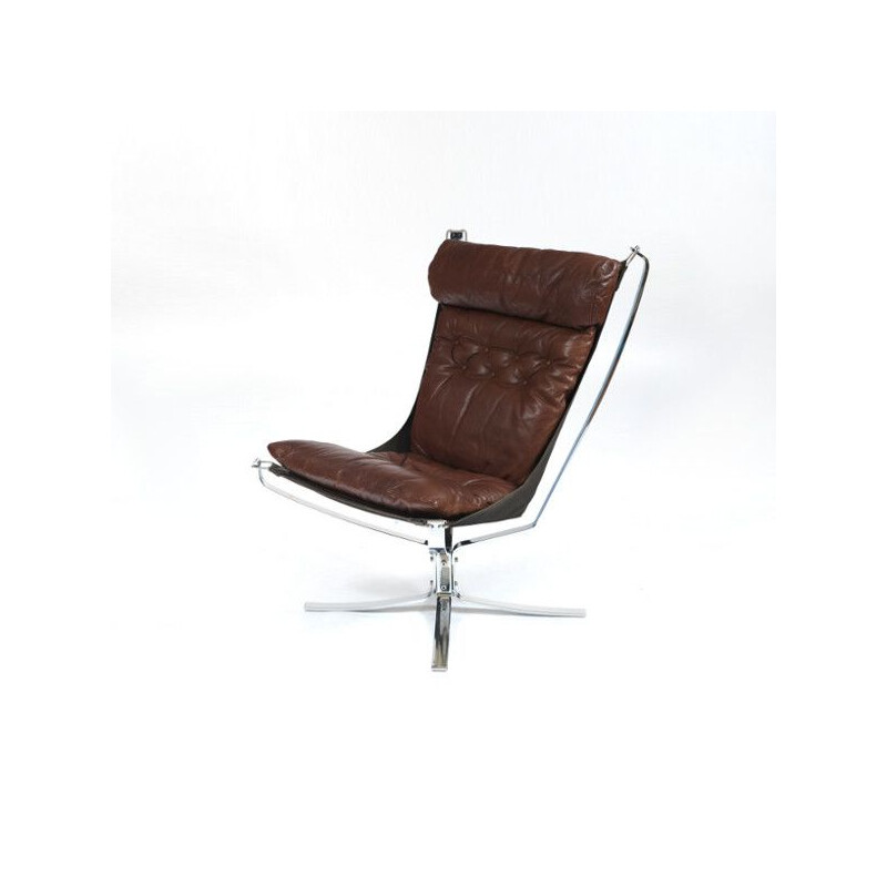Vintage "Falcon" armchair in chrome by Sigurd Ressell