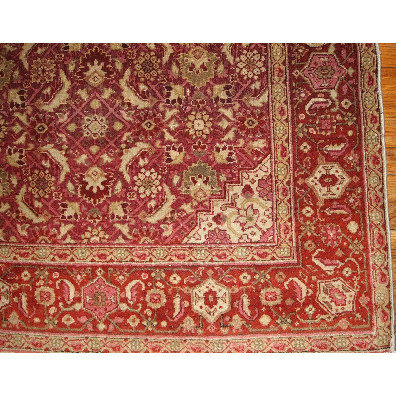 Vintage handmade Indian Amritsar carpet