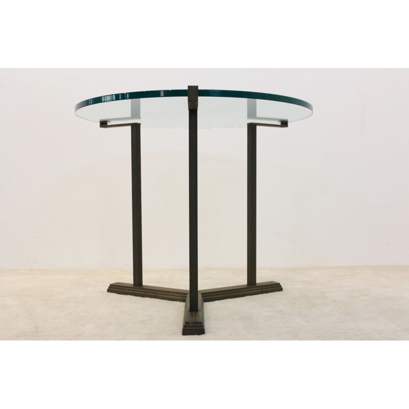 Vintage Brass and Glass Side table by Peter Ghyczy