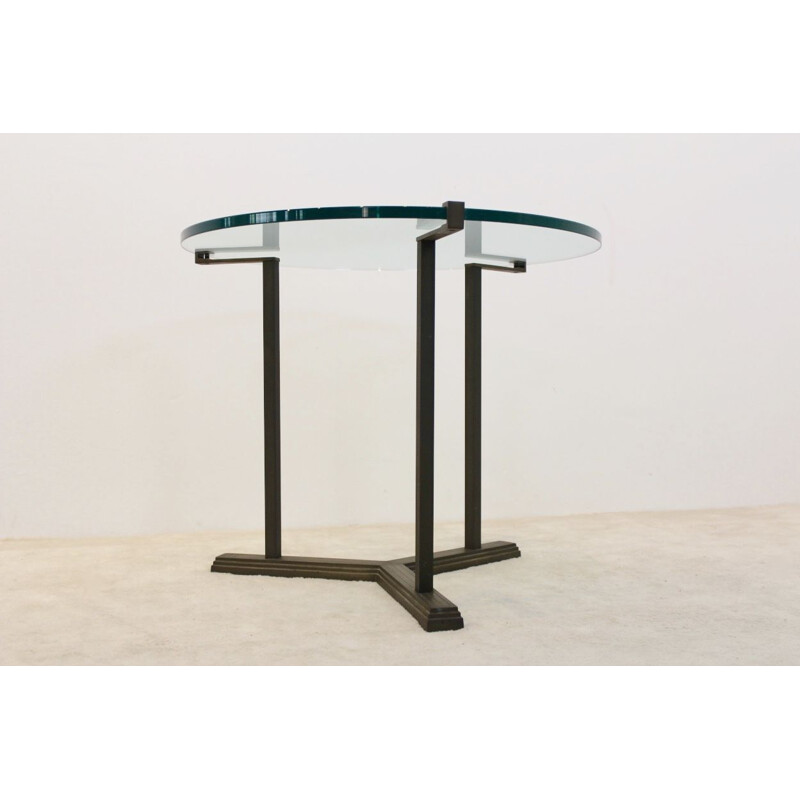 Vintage Brass and Glass Side table by Peter Ghyczy