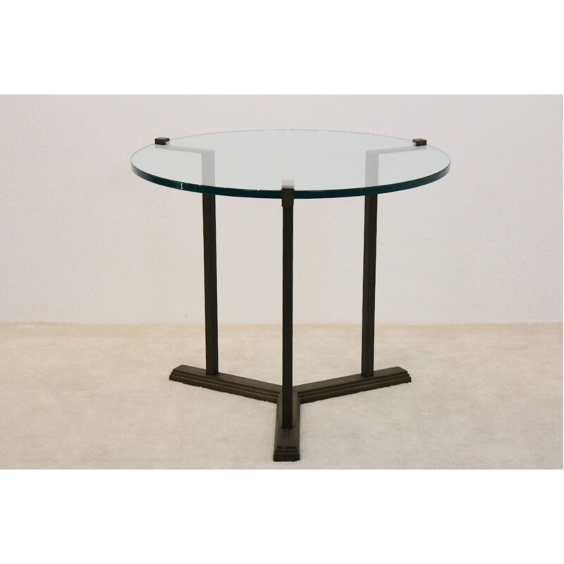 Vintage Brass and Glass Side table by Peter Ghyczy