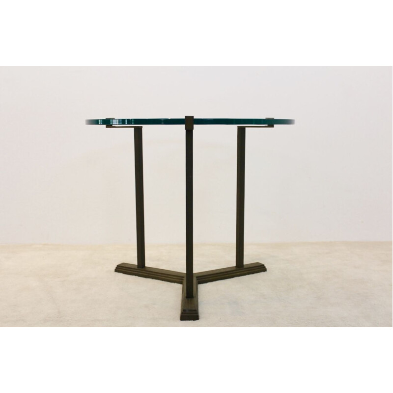 Vintage Brass and Glass Side table by Peter Ghyczy