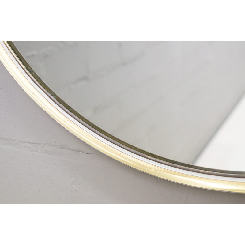 Vintage German Brass Mirror from Vereinigte Werkstätten München