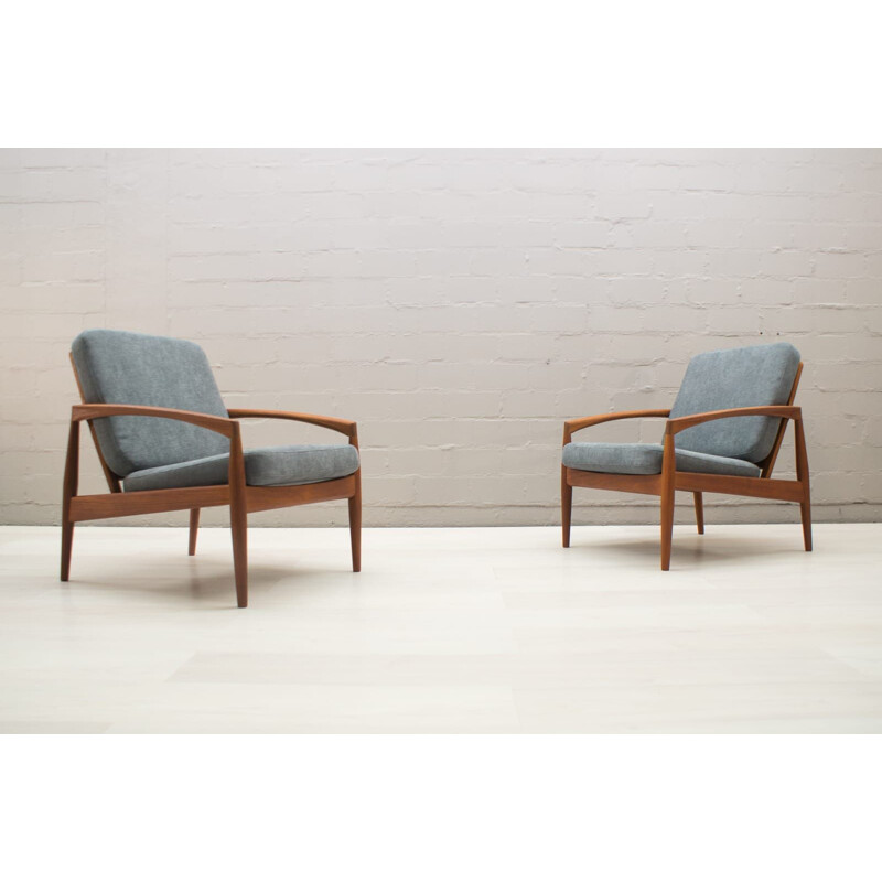 Set of 2 vintage "Paper Knife" armchairs by Kai Kristiansen for Magnus Olesen