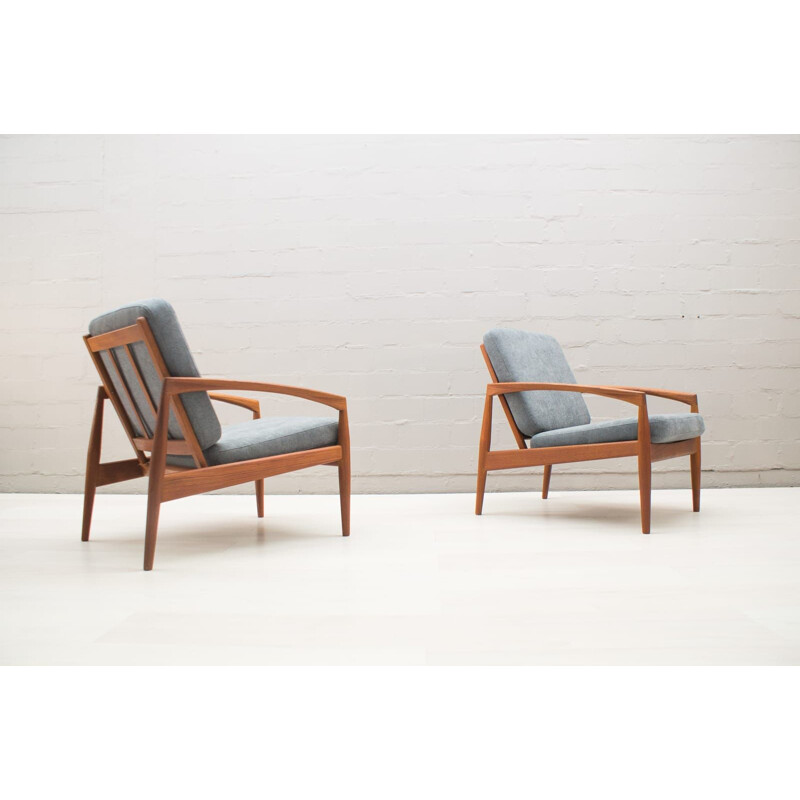 Set of 2 vintage "Paper Knife" armchairs by Kai Kristiansen for Magnus Olesen