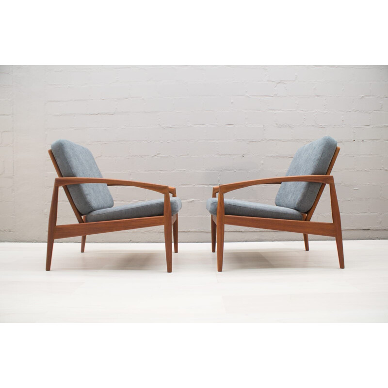 Set of 2 vintage "Paper Knife" armchairs by Kai Kristiansen for Magnus Olesen