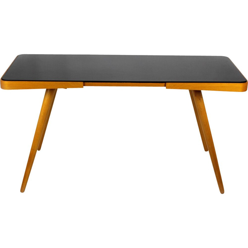 Black Glass Top Coffee Table by Jiri Jiroutek for Interier Praha