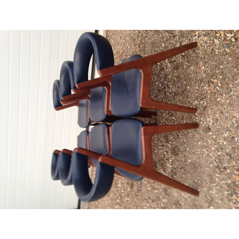 Set of 6 vintage "Fire" chairs by Kai Kristiansen