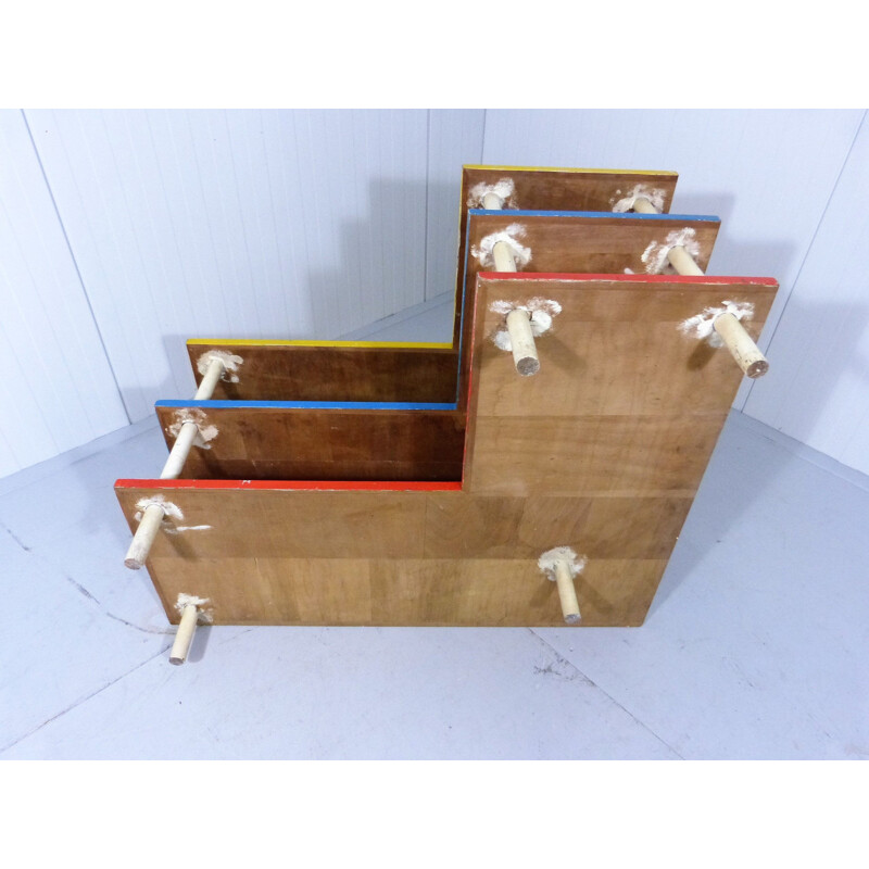 Vintage multicolored corner shelves Bauhaus