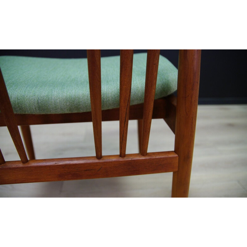 Set of 6 vintage scandinavian green chairs