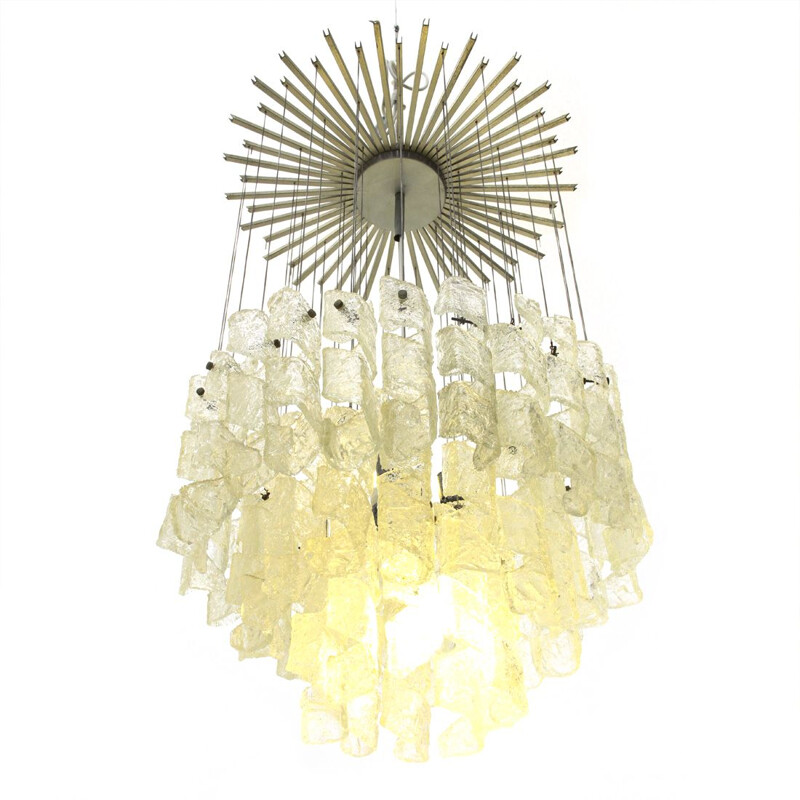 Vintage murano glass chandelier, Italy 1970