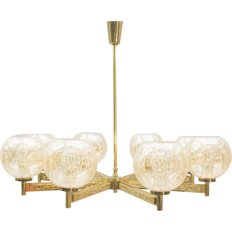 Vintage set of 8 chandelier in brass from Sciolari